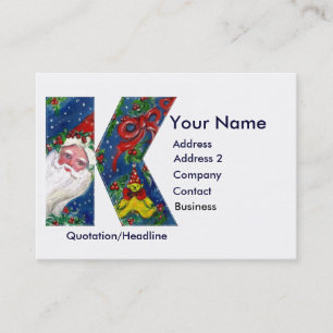 CHRISTMAS K BRIEF / SANTA CLAUS MET RODE RIBBON VISITEKAARTJE