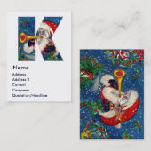 CHRISTMAS K LETTER/SANTA BUGLER MONOGRAM VISITEKAARTJE (Voorkant / Achterkant)
