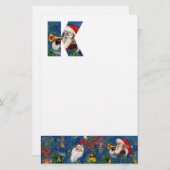 CHRISTMAS K LETTER/SANTA CLAUS BUGLER MONOGRAM BRIEFPAPIER (Voorkant / Achterkant)