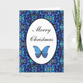 Christmas Kaart Blue Morpho Butterfly