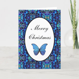 Christmas Kaart Blue Morpho Butterfly