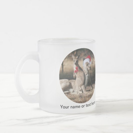 Christmas Kangaroos Australian Style Matglas Koffiemok (Links)