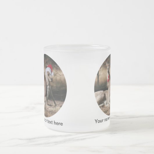 Christmas Kangaroos Australian Style Matglas Koffiemok (Center)