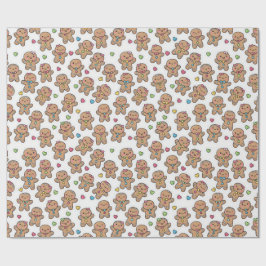 Christmas Kawaii Gingerbread Men Wrapping Paper Cadeaupapier