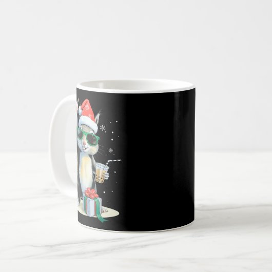 Christmas Kawaii Squirrel Bubble Tea Boba Squirrel Koffiemok (Voorkant links)