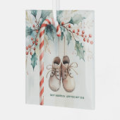 Christmas Keepsake Zwangerschapsaankondiging Glas Ornament (Voorkant links)