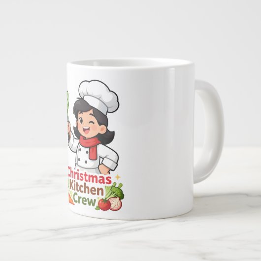 Christmas Kitchen Crew Cute Chef Mug (Devant droit)