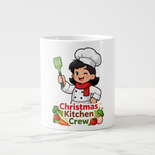 Christmas Kitchen Crew Cute Chef Mug (Devant)