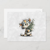 Christmas Kitten Briefkaart (Voorkant / Achterkant)