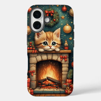Christmas Kitten iPhone 16 Hoesje