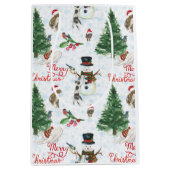 Christmas Kittens and Snowmen Medium Cadeauzakje (Voorkant)