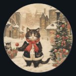 Christmas Kitty, Jour de la neige<br><div class="desc">Cheville de Noël,  jour enneigé,  temps victorien.</div>
