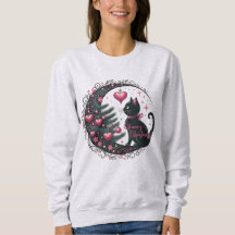 Christmas Kitty sweatshirt Blanc molle femmes