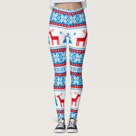 Christmas Knit Graphic – Sneeuwvlokken & Rendieren Leggings