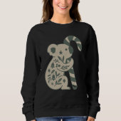 Christmas Koala with Candy Cane Sweatshirt (Devant)