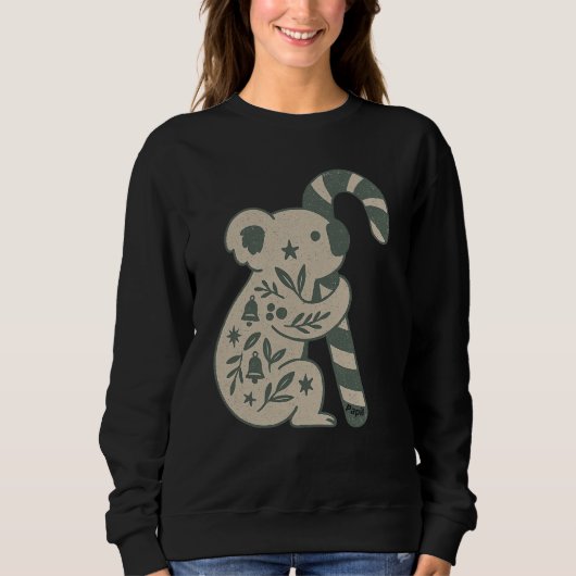 Christmas Koala with Candy Cane Sweatshirt (Voorkant)
