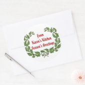 Christmas Label Season's Groeten bakken, eten (Envelop)