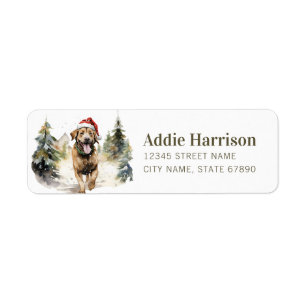 Christmas Labrador Retriever-adreslabels Etiket
