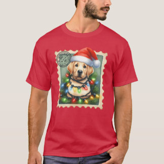 Christmas Labrador with hat and festive garlands g T-shirt