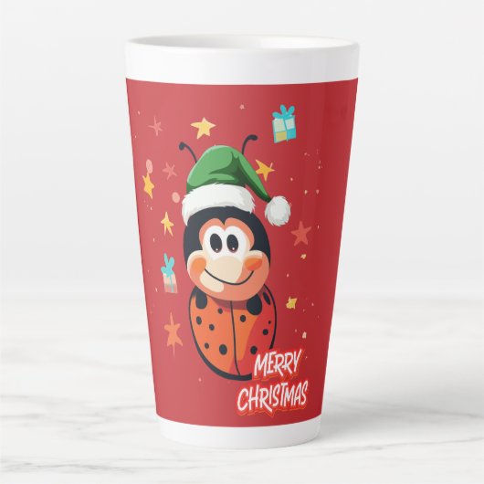 Christmas Ladybug Cheer Latte Mok (Voorkant)