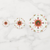 Christmas Ladybug Party Red White Green Table  Confetti (Achterkanten)