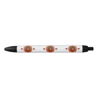 Christmas Ladybug Red Green and White Zwarte Inkt Pen
