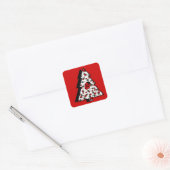 CHRISTMAS LADYBUGS VIERKANTE STICKER (Envelop)