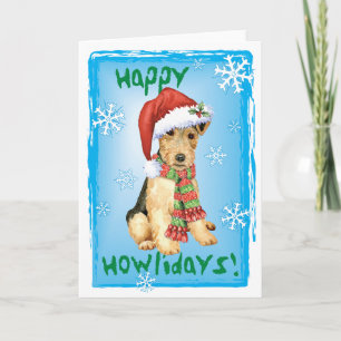 Christmas Lakeland Terrier Feestdagen Kaart