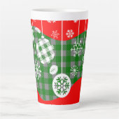 Christmas Latte Mug – White Ornaments (Devant)