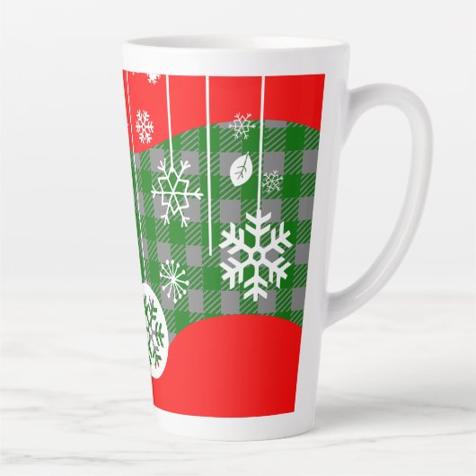 Christmas Latte Mug – White Ornaments (Droite)