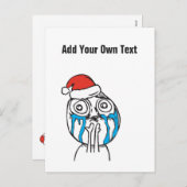 Christmas Le Me Memes Crying Aangepaste tekst BEWE Feestdagenkaart (Voorkant / Achterkant)