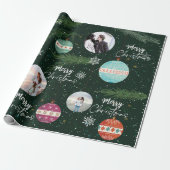 Christmas Leaf Snowflake Ornamenten Aangepaste naa Cadeaupapier (Uitgerold)