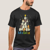 Christmas Let's Get Lit Cats Christmas Tree Cat T-shirt (Voorkant)