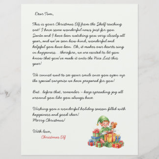 Christmas Letter From the Christmas Elf