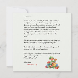 Christmas Letter From the Christmas Elf Kaart