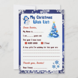 Christmas Letter to Santa Winter Wonderland  Kaart