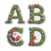Christmas Letter Wreaths Sticker (Voorkant)