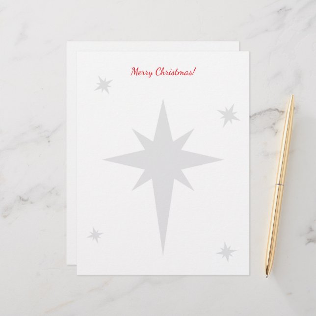 Christmas letterhead with star of Bethlehem Briefhoofd (Voorkant / Achterkant in situ)