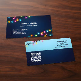 🦌 Christmas Light Holiday Lighting Custom QR Visitekaartje