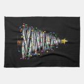 Christmas Light Tree Holiday Theedoek (Horizontaal)