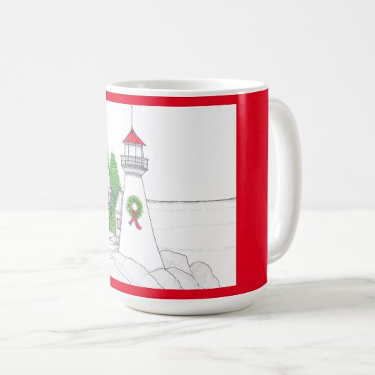 Christmas Lighthouse 2 Café Mug (Devant droit)