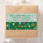 Christmas Lights étiquette de adresse grand texte (En situation)