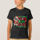 Christmas Lights Feral But Festive Funny Raccoon S T-shirt (Voorkant)