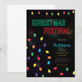 Christmas Lights Festival Invitation Kaart (Voorkant / Achterkant)