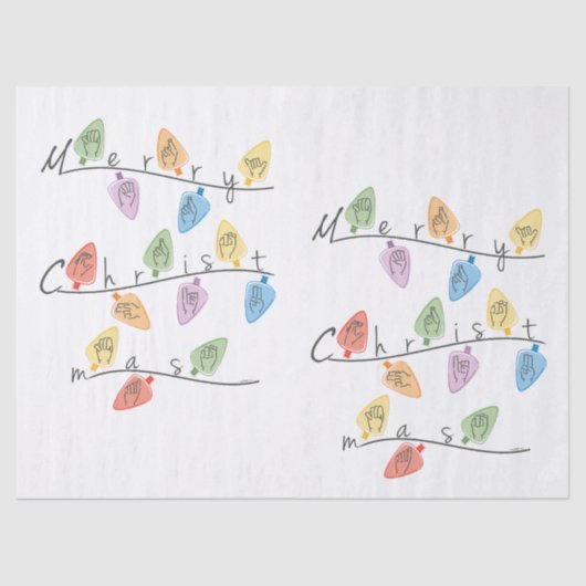 Christmas Lights in Sign Language Tissuepapier (Voorkant)