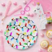 Christmas Lights In The Snow Papieren Bordje (Feest)