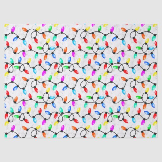 Christmas Lights In The Snow Tissuepapier (Voorkant)