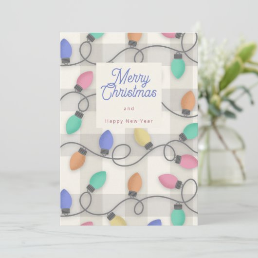 Christmas lights kaart (Staand voorkant)