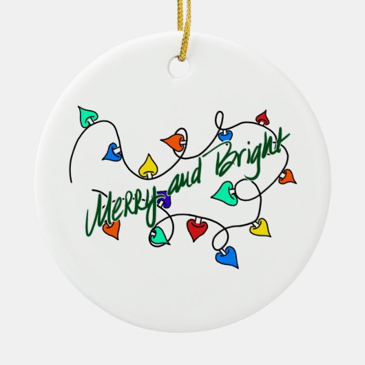 Christmas lights keramisch ornament (Voorkant)