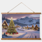 Christmas lights landscape with snow hangend wandkleed (Voorkant)